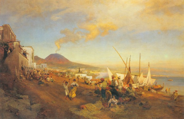 View of Naples by Oswald Achenbach